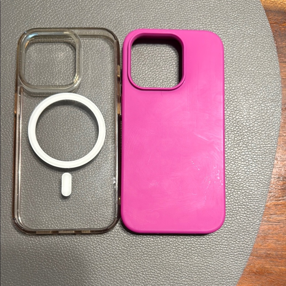 Pink and Clear Phone Case Set